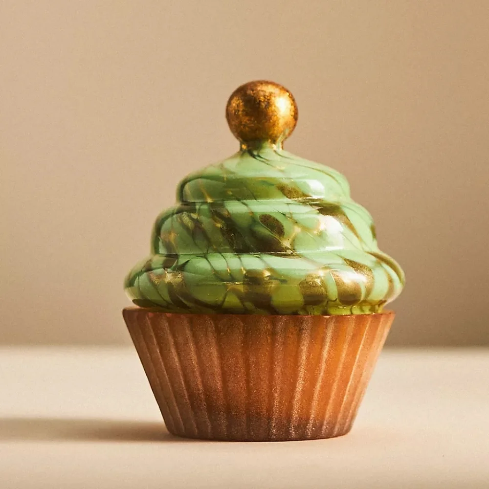 Anthropologie Cupcake Gourmand Ginger Cookie Glass Candle - Picture 2 of 3